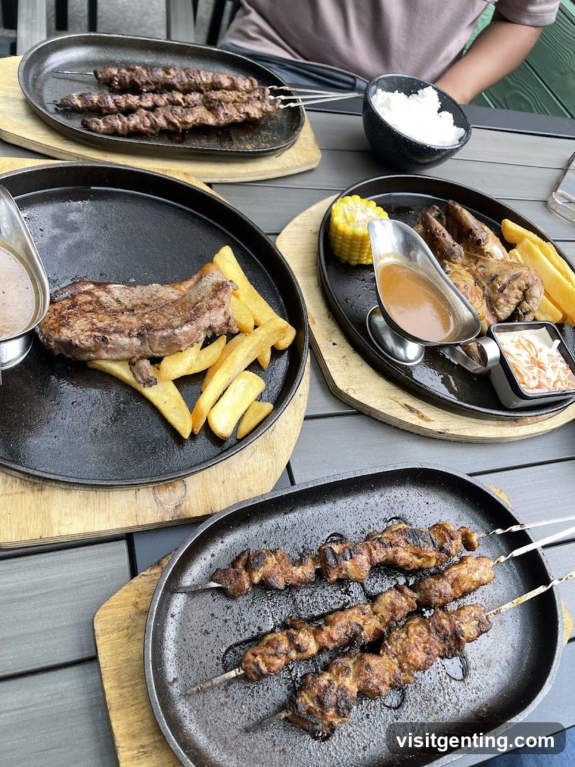 Restaurant Table with Meat Dishes