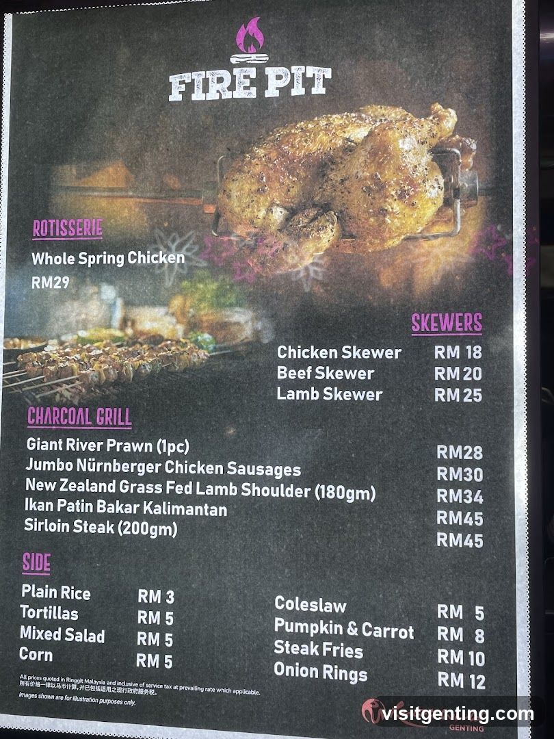 Fire Pit Menu at Genting Resort World