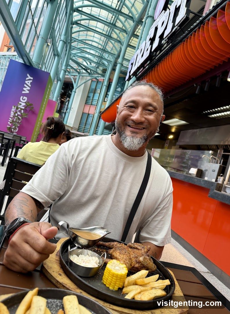 Man at outdoor dining area