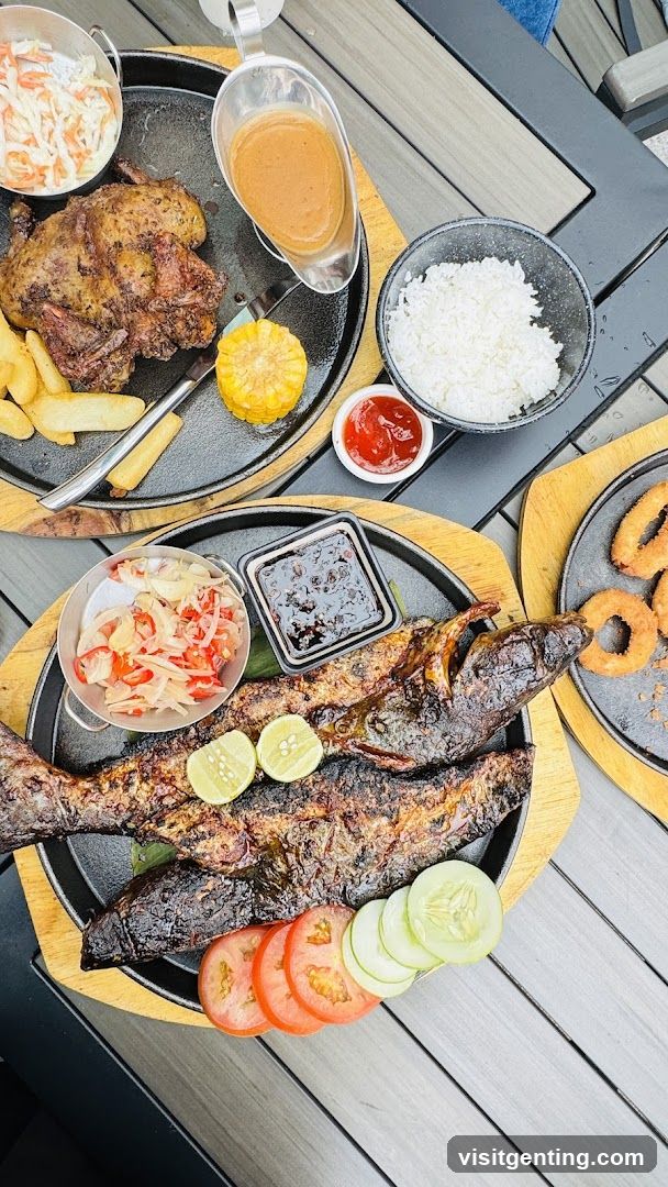 Food Spread on Outdoor Table