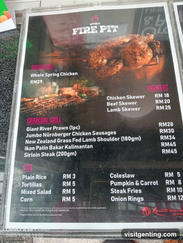 Fire Pit Menu
