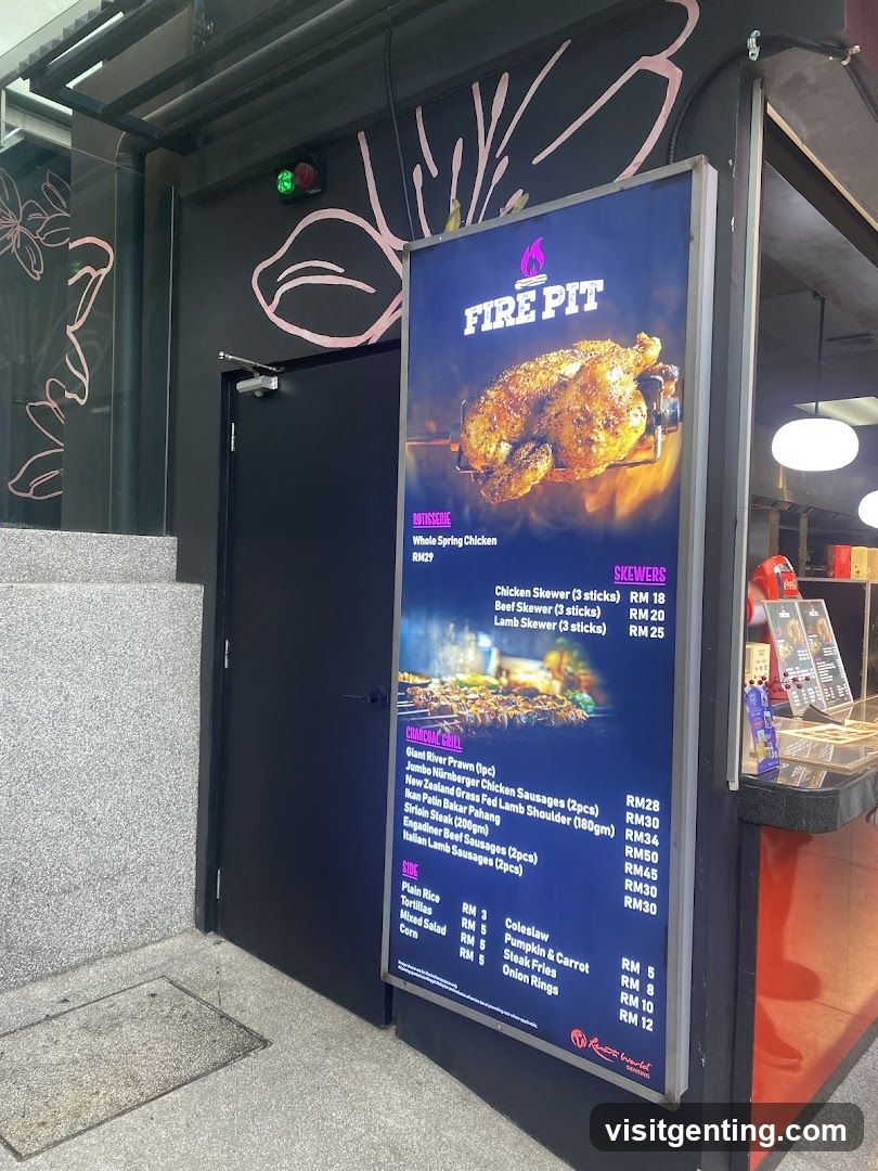 Fire Pit Menu Board