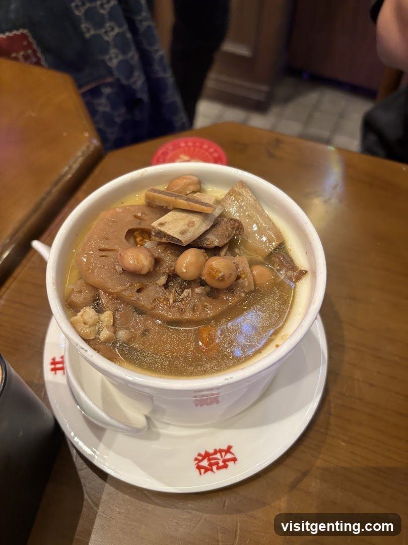 Soup served in a bowl