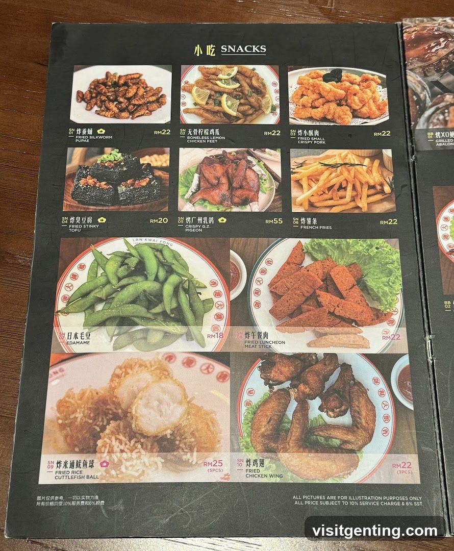 Snacks Menu