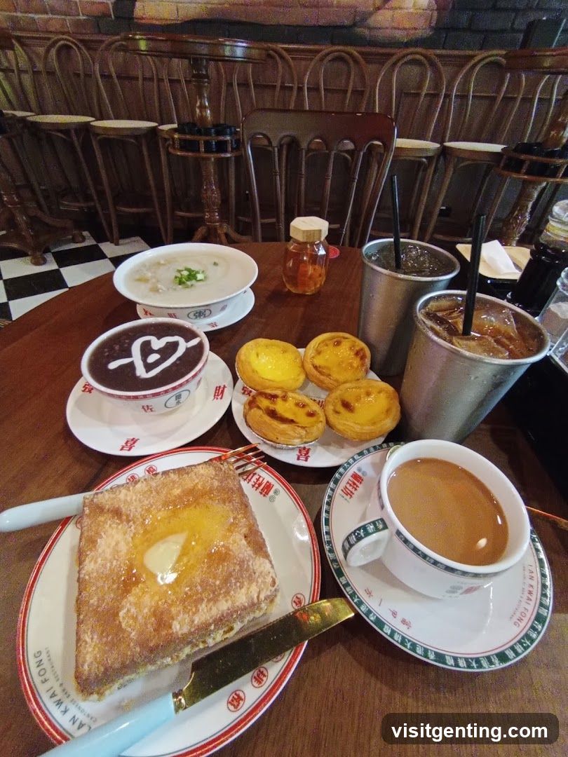 Table with breakfast items
