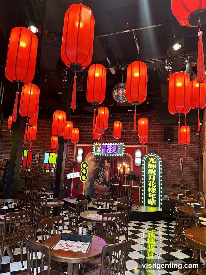 Restaurant Interior with Red Lanterns