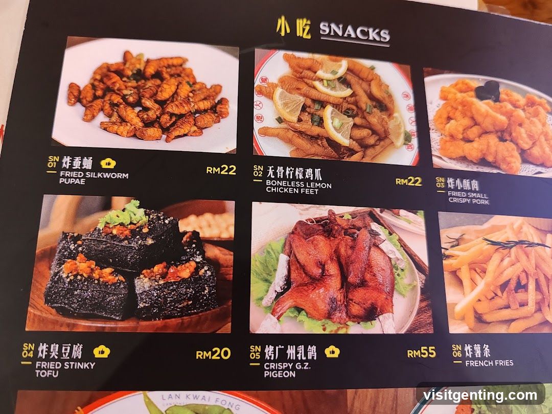 Snacks Menu