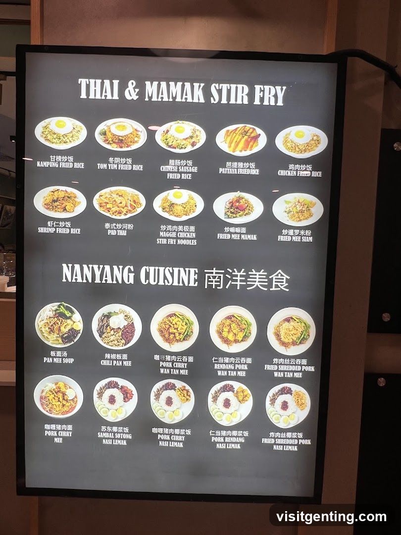 Thai & Mamak Stir Fry and Nanyang Cuisine Menu