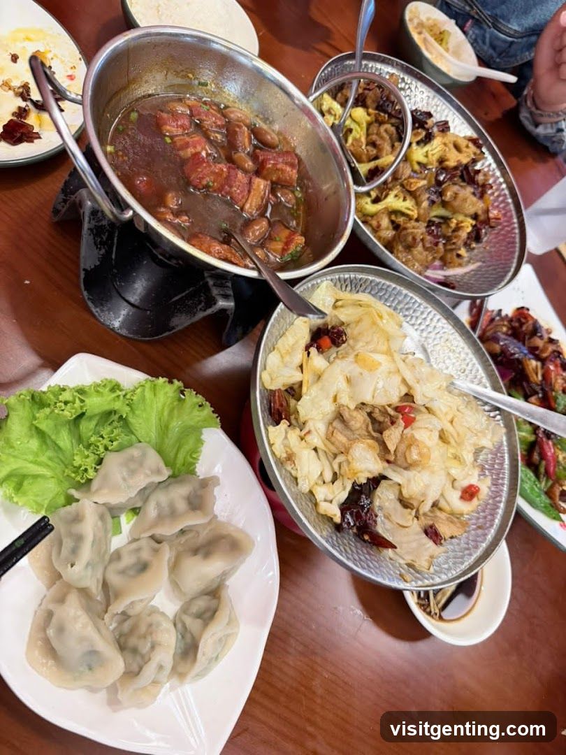 Dining Table with Chinese Cuisine