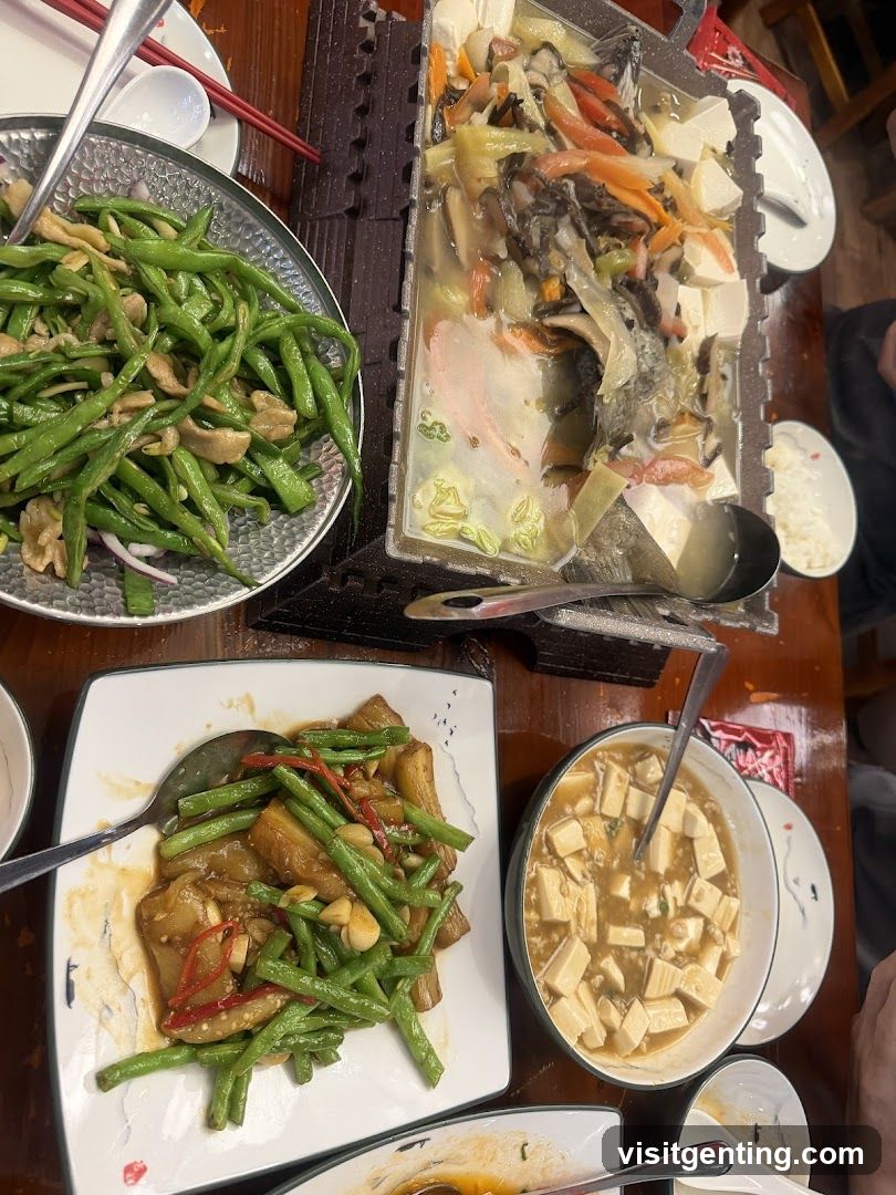 Dining Table with Chinese Cuisine