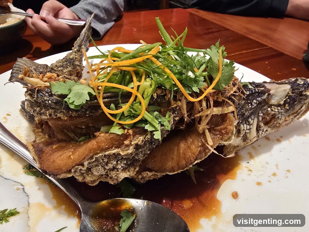 Dish served at dining table