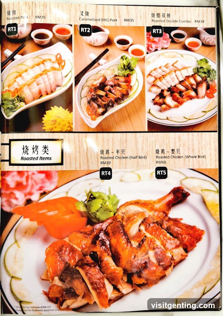 Roasted Items Menu