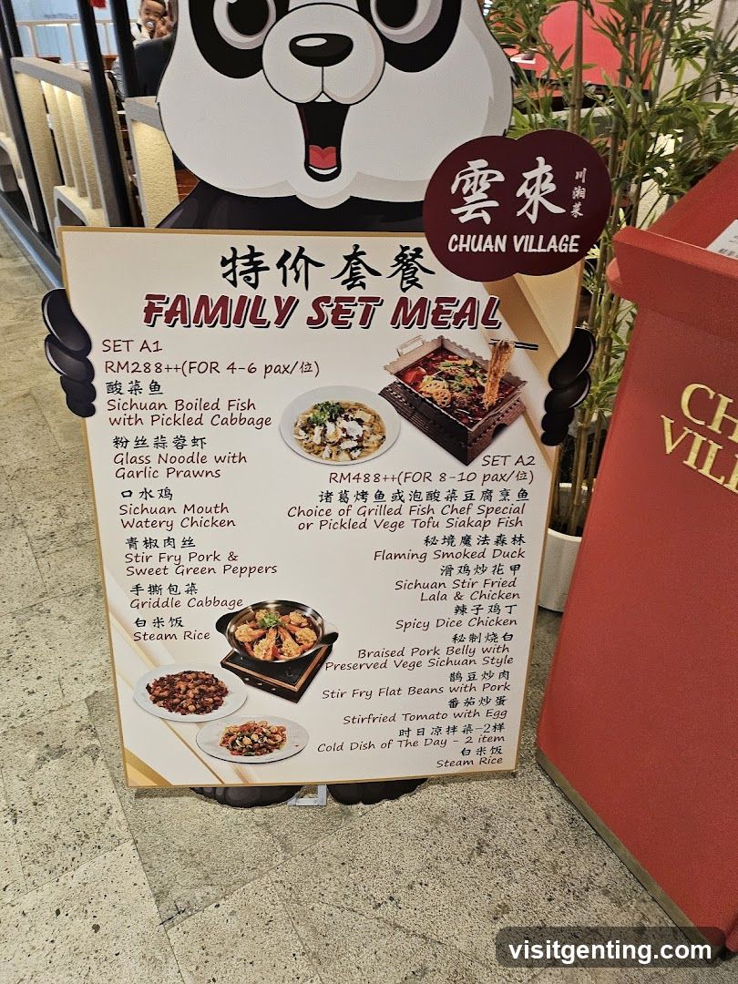 Chuan Village Menu Board