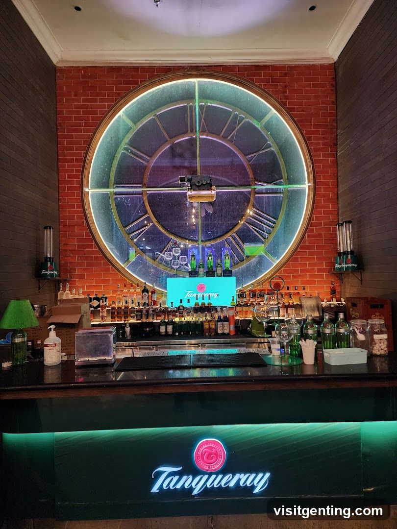 Bar Interior with Large Clock