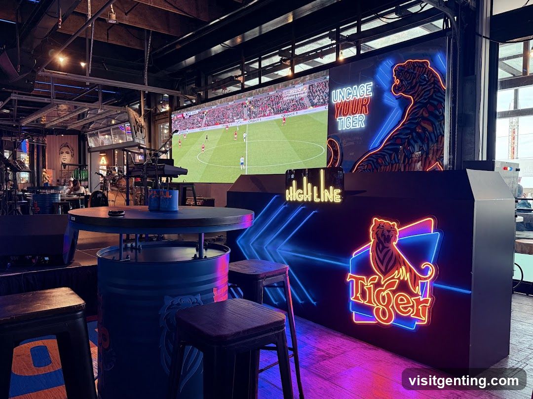 Bar Interior with Neon Signage