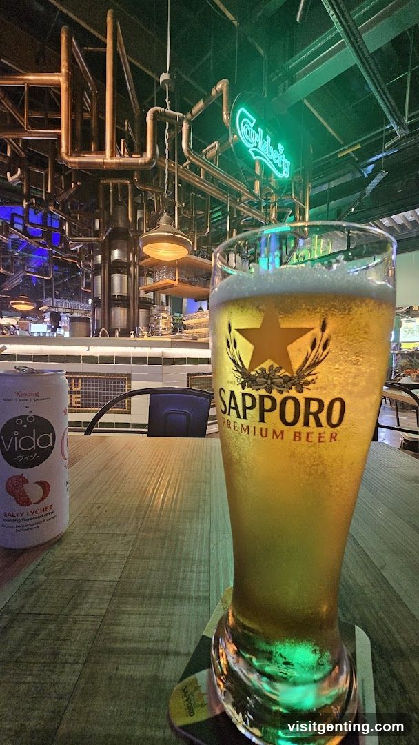 Bar Interior with Beer Glass