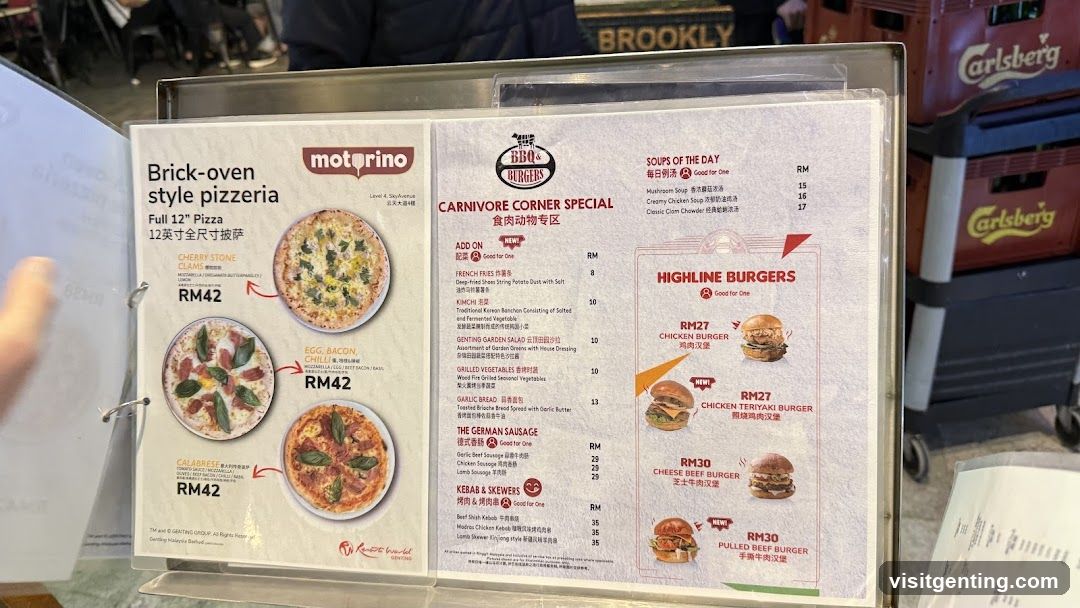 Moturino Menu Board