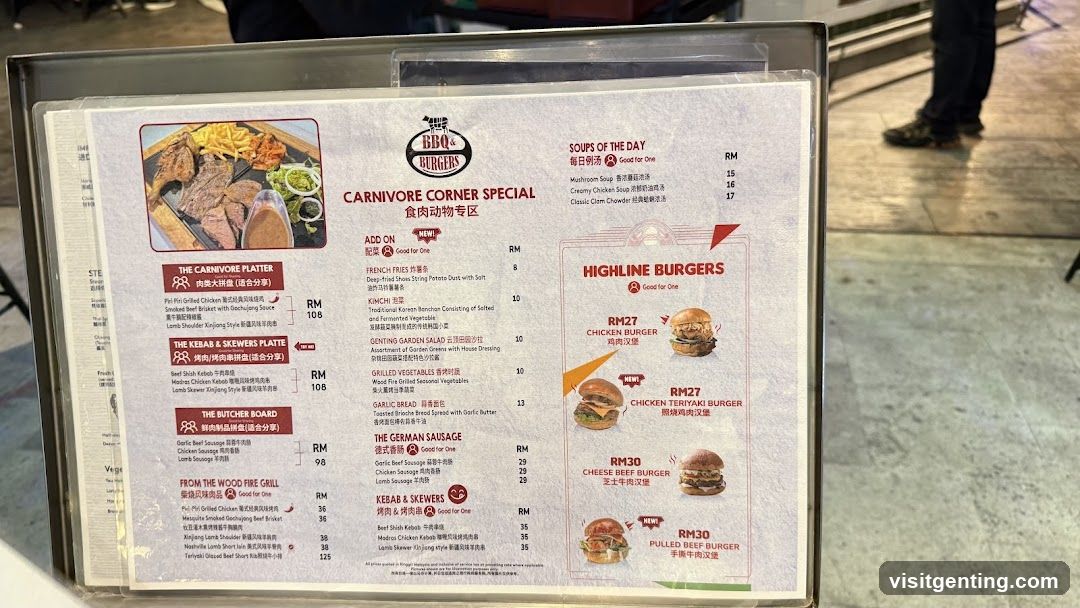 BB& BBQ Burgers Menu