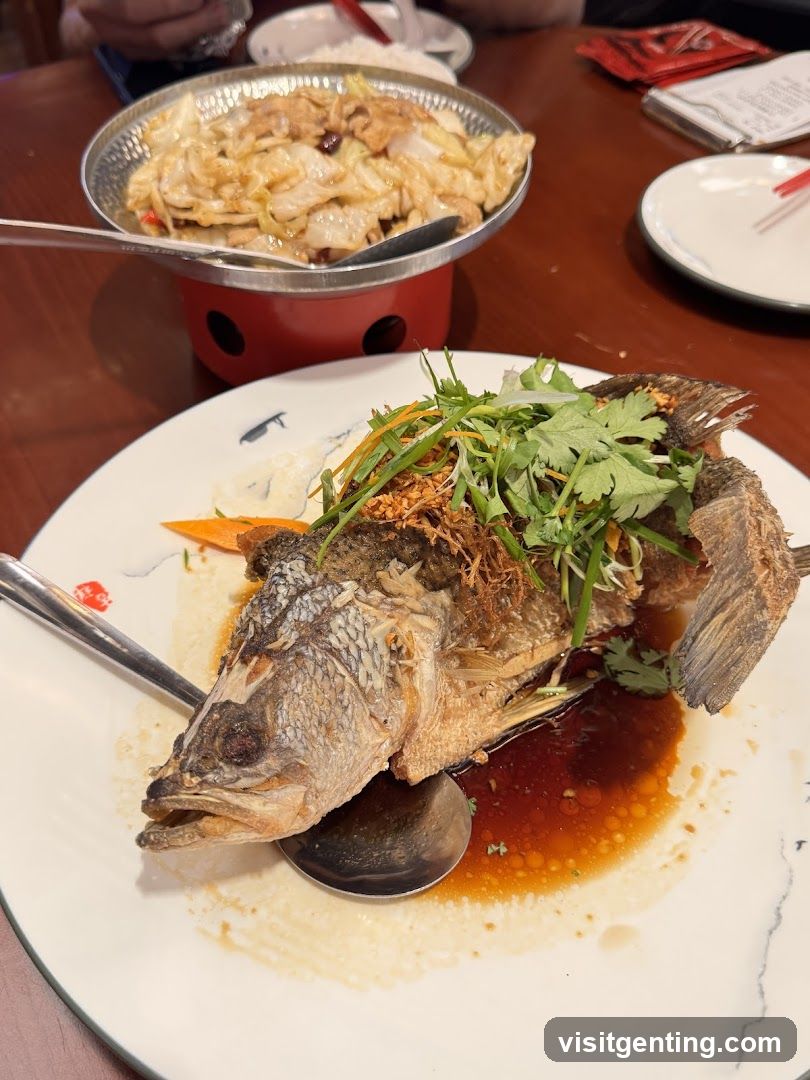Dining Table with Fish Dish and Side Dish