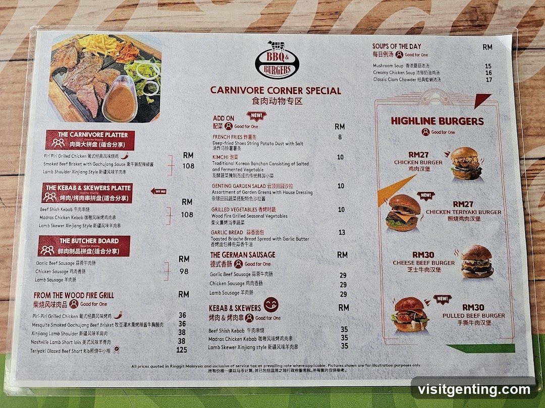 BBQ & BURGERS Menu