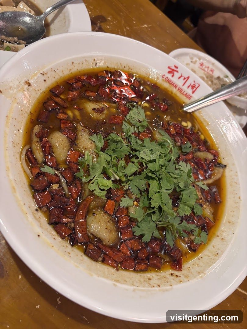 Food dish at Sichuan restaurant