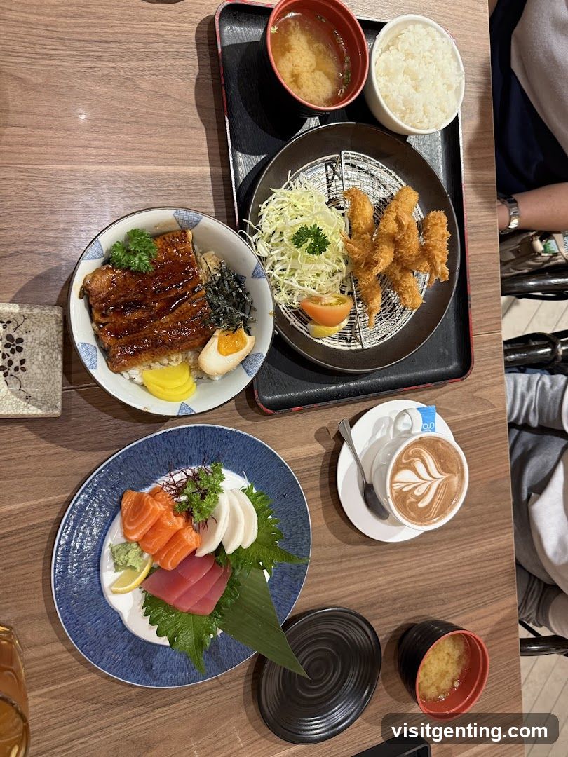 Table with Japanese meal