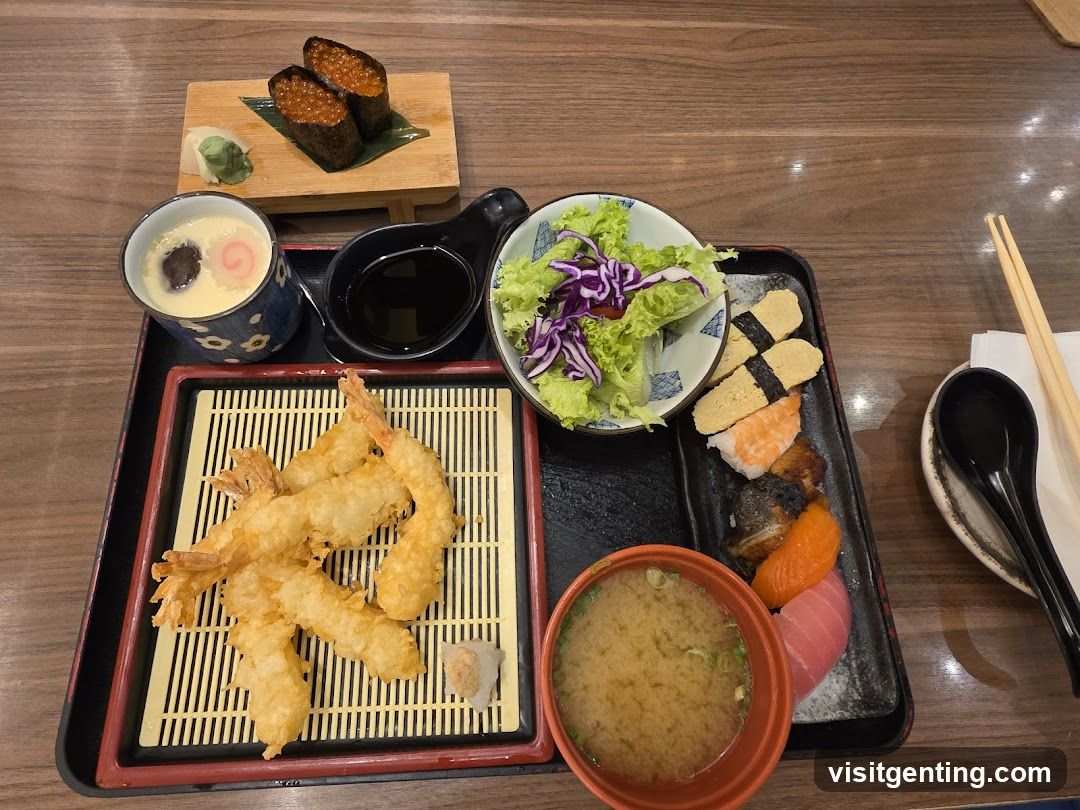 Japanese meal served on tray