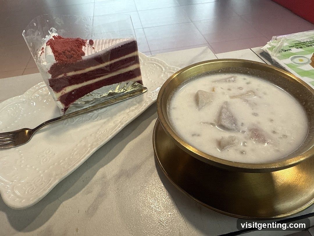 Dessert and beverage on table