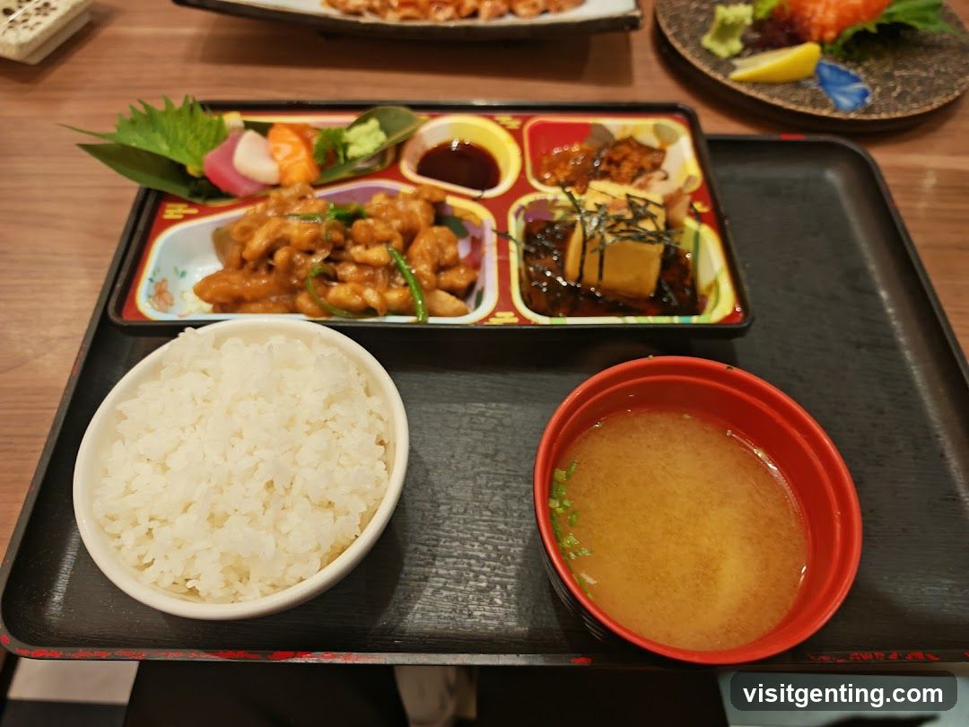 Japanese meal served on tray