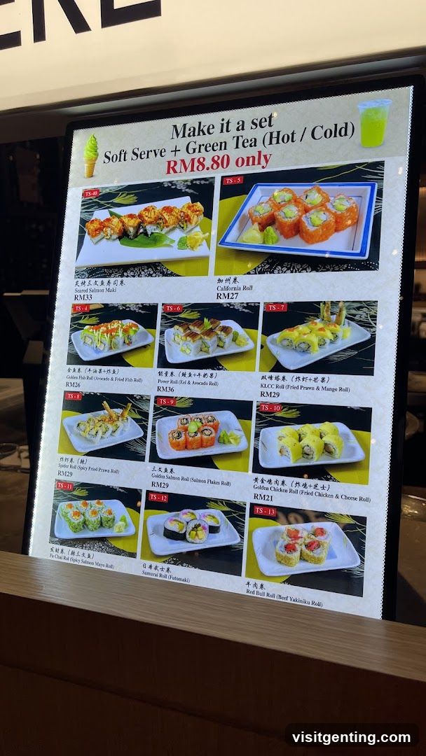 Sushi Menu with Set Offer