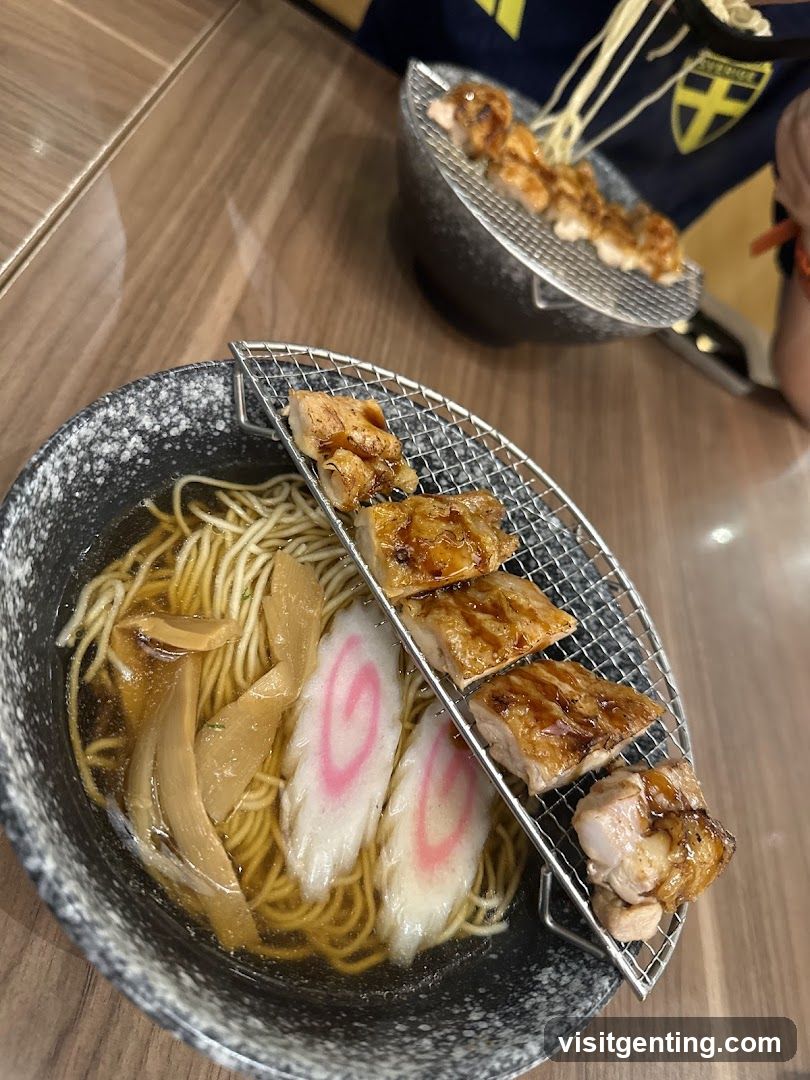 Ramen and grilled chicken dish