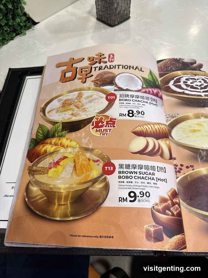 Traditional Bobo Chacha Menu