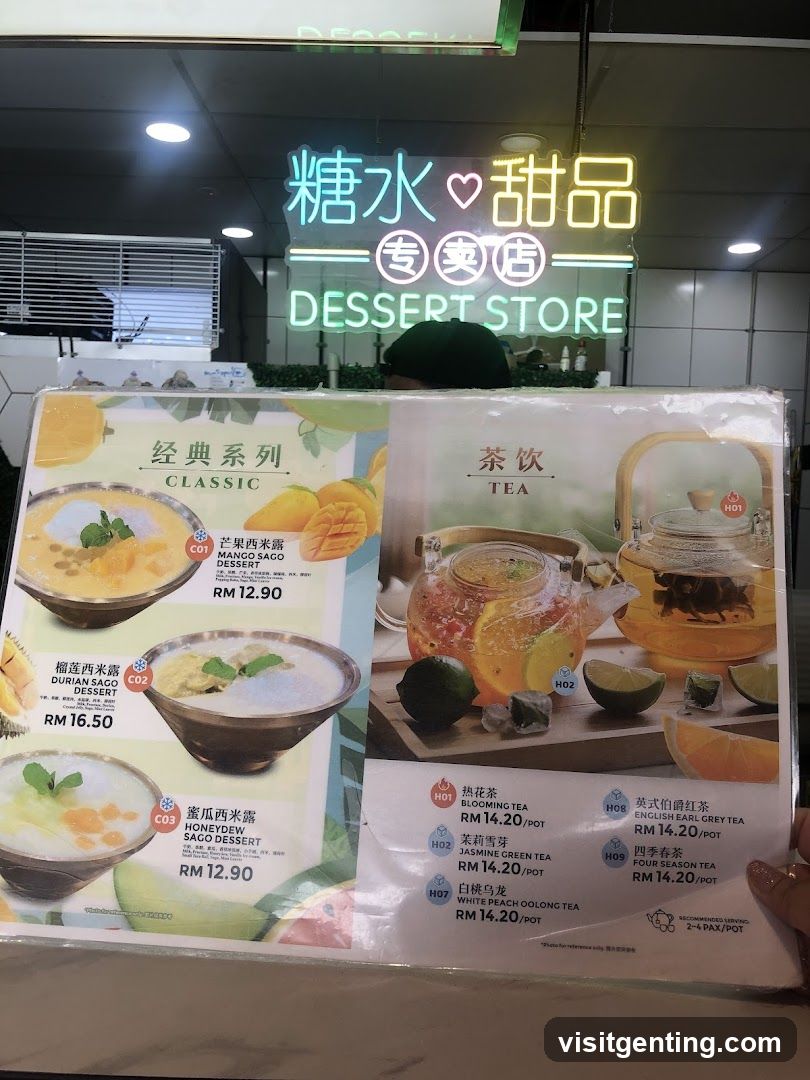 Dessert Store Menu Display