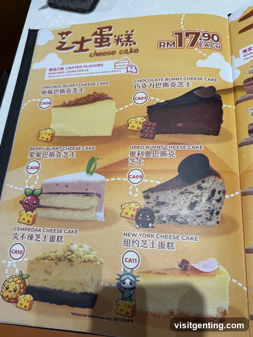Cheese Cake Menu