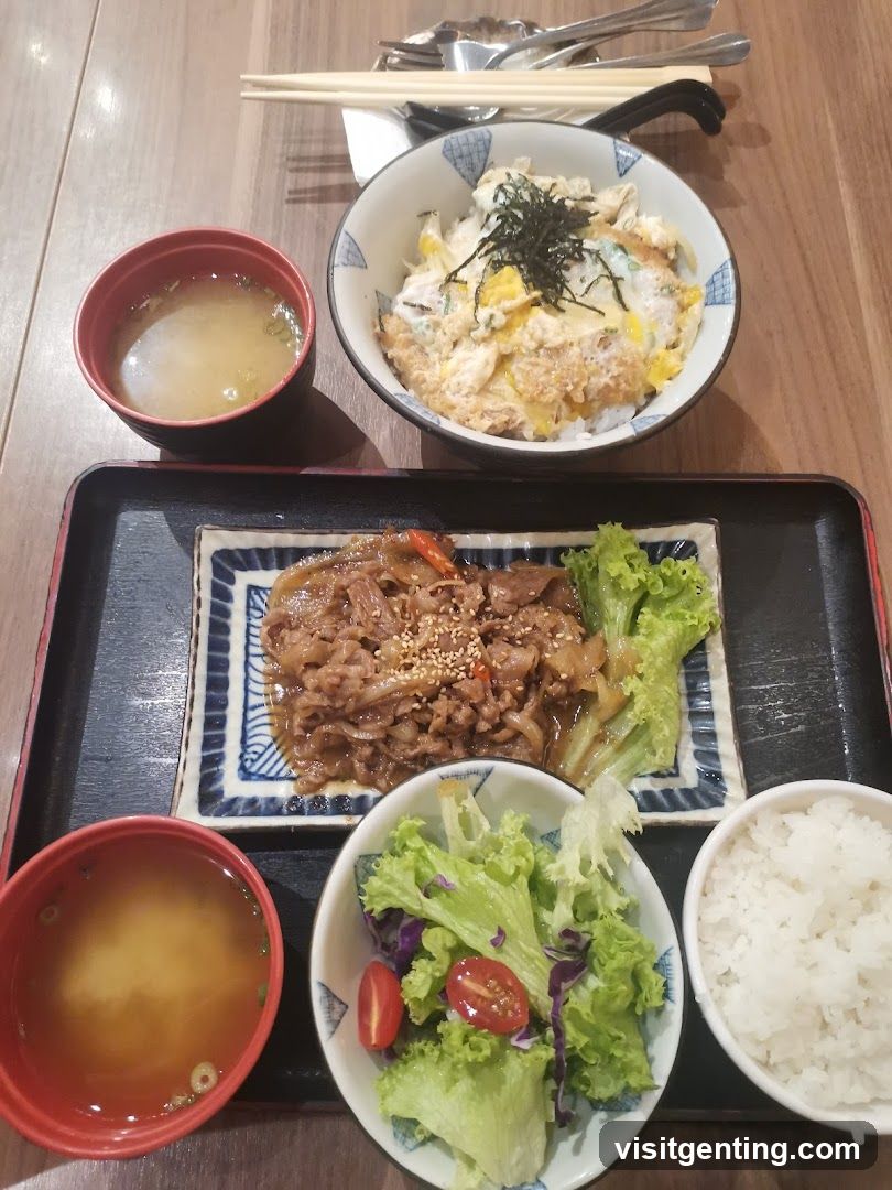 Japanese meal served on tray