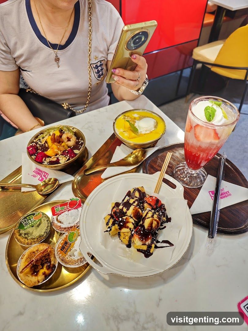 Dessert and Beverage Spread at Café