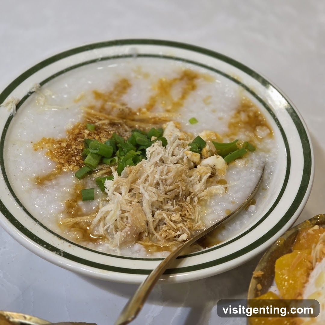 Close-up of a bowl of congee