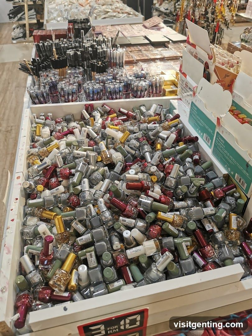 Nail polish display in retail store