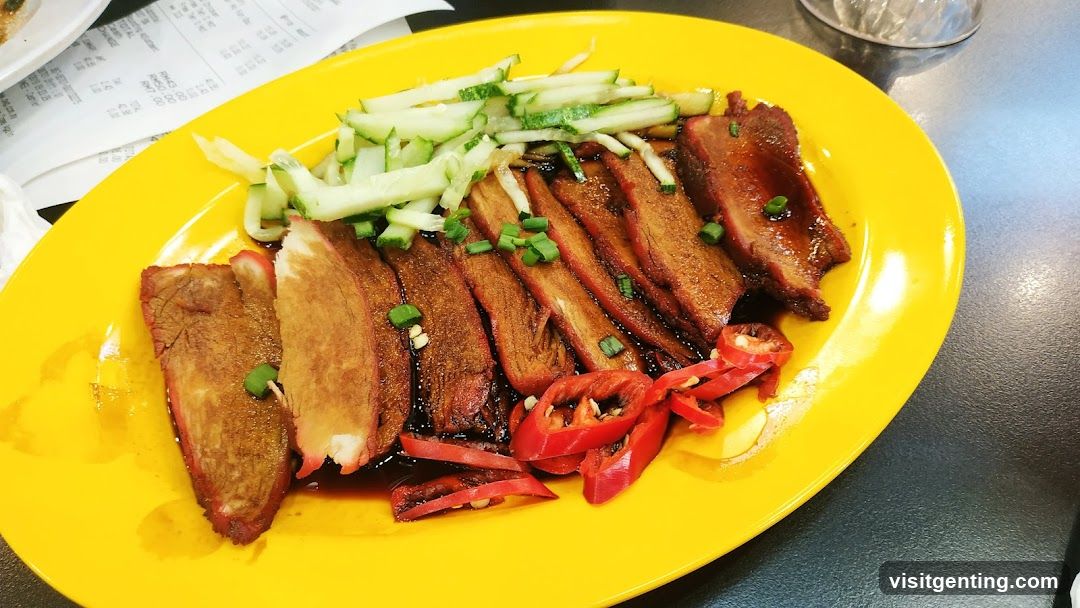Food on yellow plate