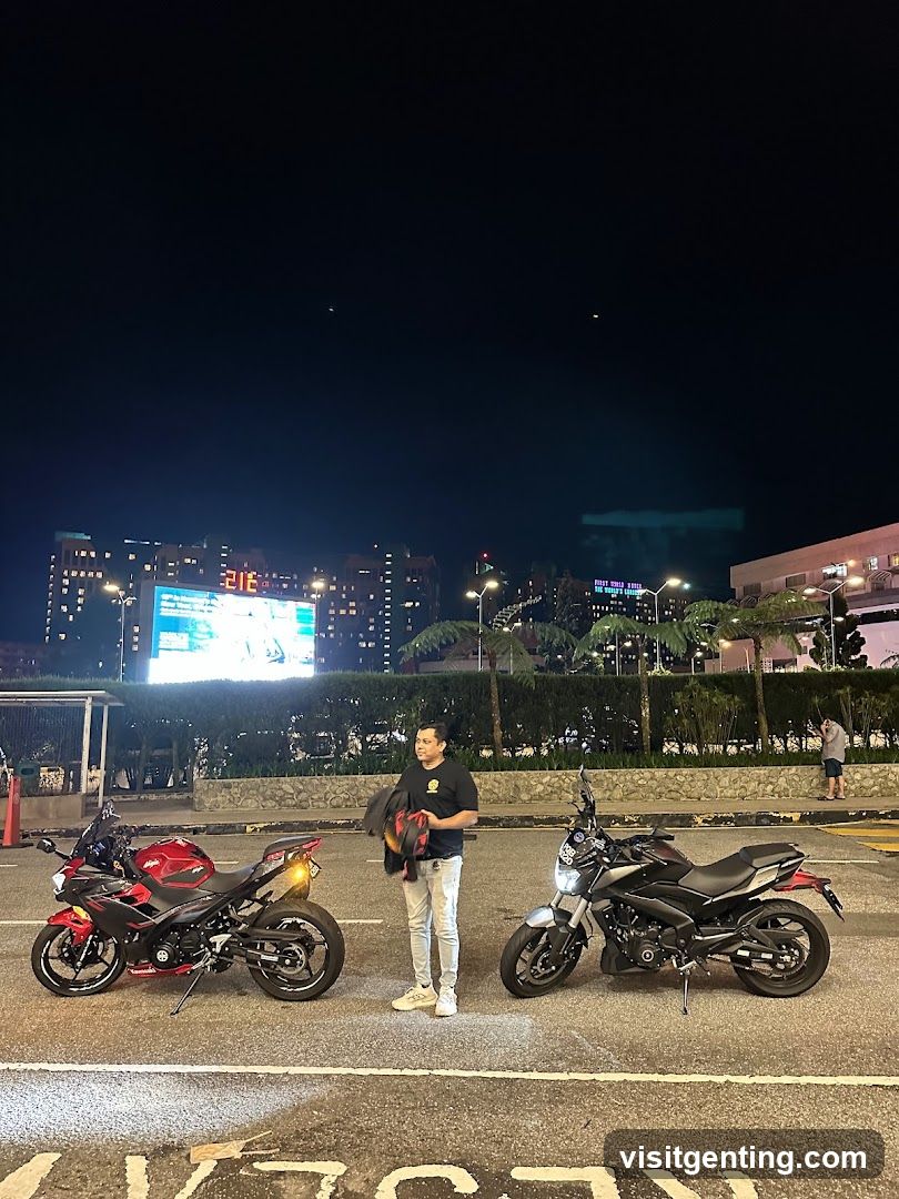 Nighttime Motorcycle Scene