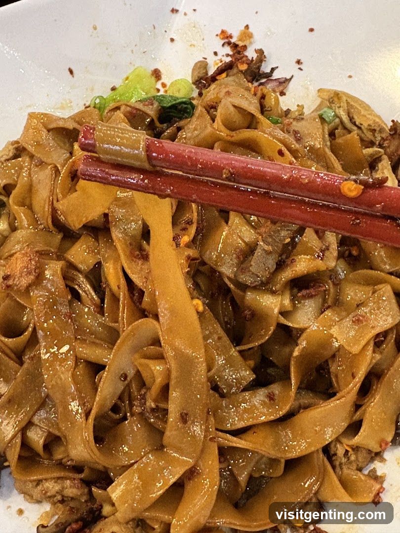Close-up of noodles with chopsticks