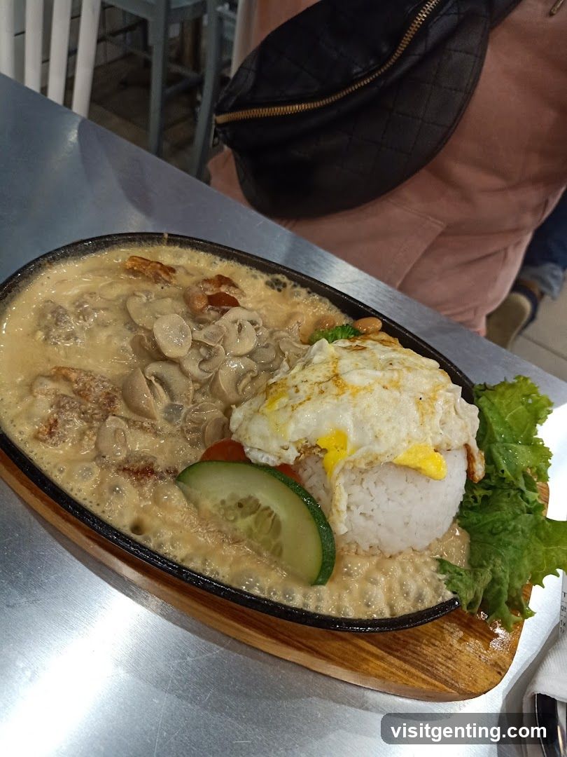 Food dish in restaurant interior