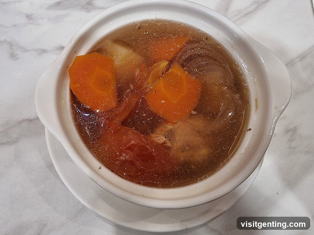 Soup in ceramic bowl