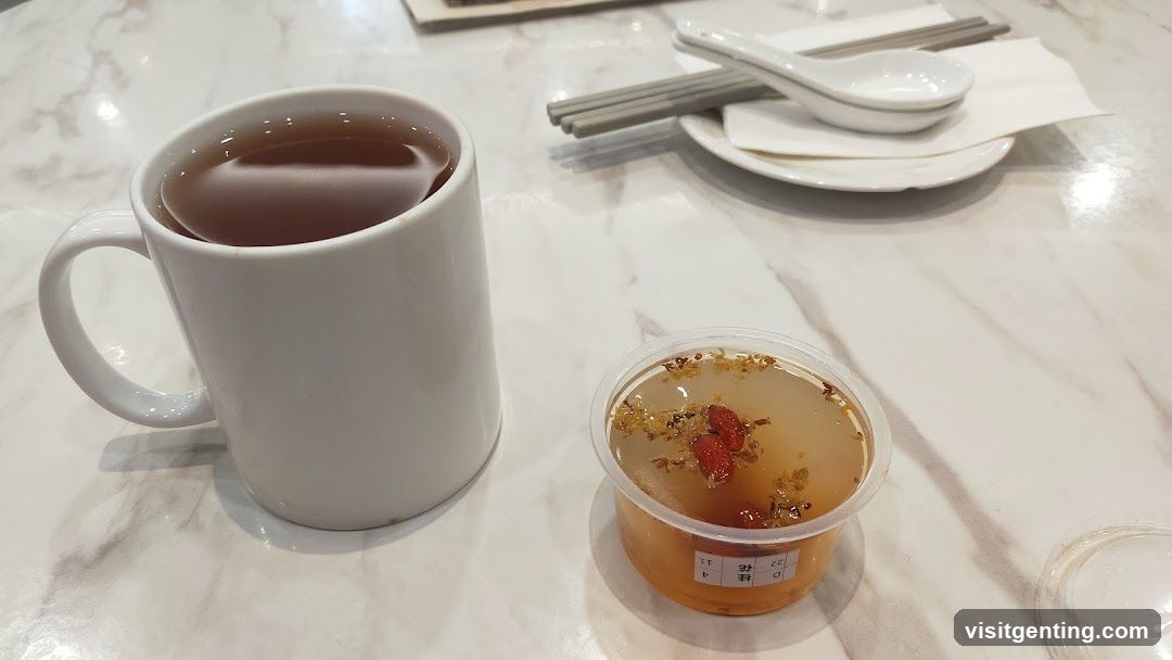 Table Setting with Beverage and Dessert