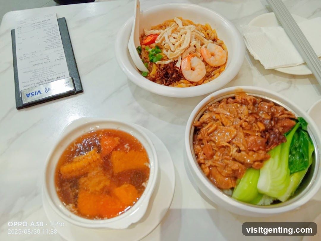 Table with Food and Receipt