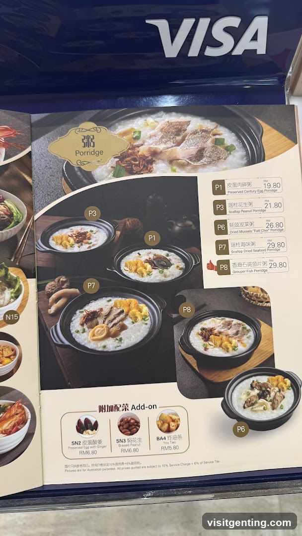 Porridge Menu