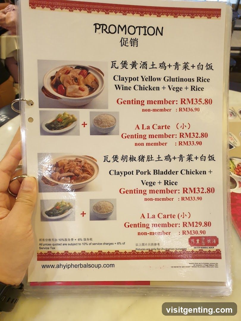Promotion Menu at Ahyip Herbal Soup