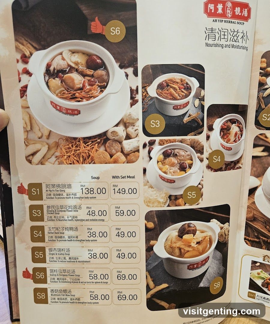 Ah Yip Herbal Soup Menu