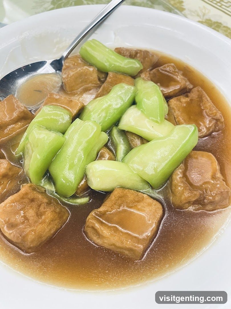 Dish of Tofu and Green Vegetables