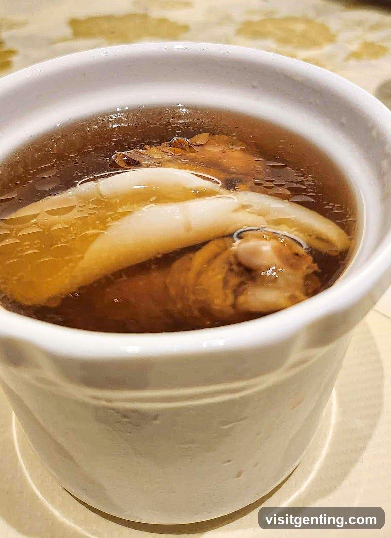 Soup in ceramic bowl